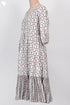 Slub Cotton Tiered Dress In Floral Print
